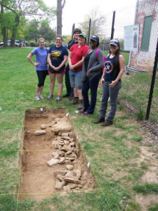 excavating in yard